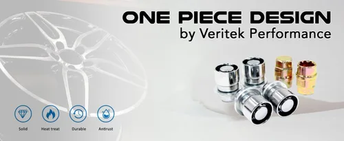 Miniatura 9 de Veritek OE - Juego de 4 cerraduras cromadas de repuesto de 12 x 1.5 pulgadas con 2 llaves de zinc para ruedas de fábrica VPE-45700N2CH
