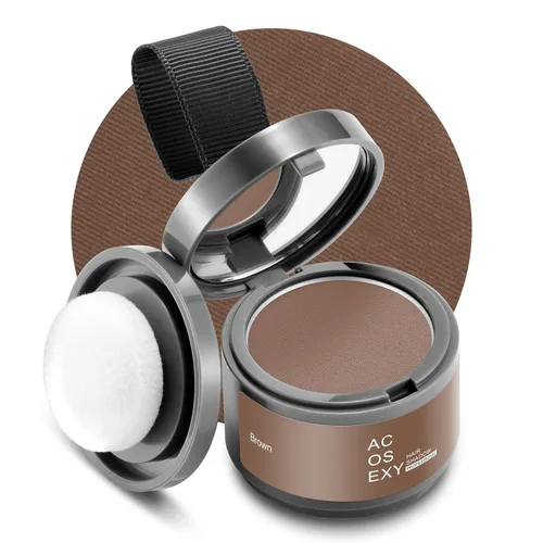 Miniatura 15 de Acosexy Polvo para cubrir las raíces del cabello y la barba, color marrón oscuro para cejas de mujer, cobertura de cabello gris para hombres, puntos