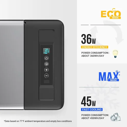 Miniatura 2 de BougeRV Refrigerador de 12 Voltios Refrigerador de Carro 12V Congelador Portátil de 30 Cuartos Enfriador con Compresor Congelador con Compresor