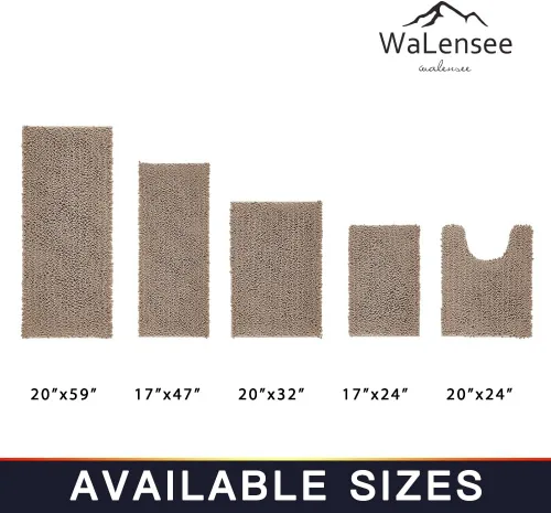 Miniatura 65 de Walensee Alfombra de baño antideslizante (24x17 pulgadas, rosa polvoriento) absorbente de agua, súper suave, lanuda de felpilla, lavable a máquina