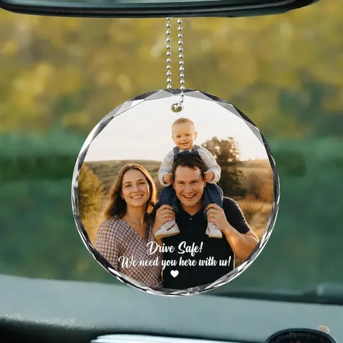 Miniatura 21 de Adorno de cristal con foto personalizada 2026 – Adorno de Navidad familiar personalizado, nombre personalizado, foto, fecha, recuerdo del día
