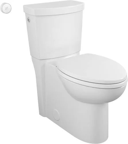 American Standard 2989709.020 Hidden Trapway Cadet Touchless 2 piezas 1.28 GPF inodoro alargado de descarga individual, asiento incluido, color