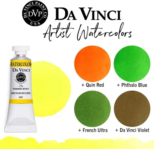 Miniatura 219 de DA VINCI PAINTS Pintura Acuarela Profesional para Artistas, Alizarin Crimson (Quinacridone), 37ml Índigo