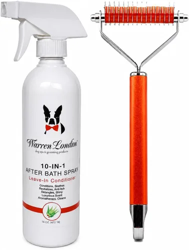 Miniatura 8 de Warren London Aerosol 10 en 1 para después del baño para perros, acondicionador y desenredante para perros, espray de aseo para mascotas con aloe