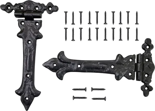 Miniatura 30 de Adonai Hardware Adonijah Bisagra falsa de aluminio para montaje frontal (6.5" x 12 Pack, Negro mate) para puertas de granero, puertas, armarios
