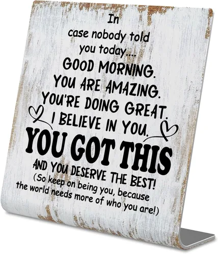 Miniatura 55 de Regalos de agradecimiento para mujeres y hombres, placa decorativa para oficina, regalos de reconocimiento con cita motivacional "En caso de que
