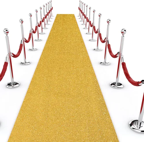 Miniatura 10 de Shihanee Alfombra de pasillo de lentejuelas para boda, alfombra con purpurina con cinta de alfombra, brillante, para baile de graduación, Negro
