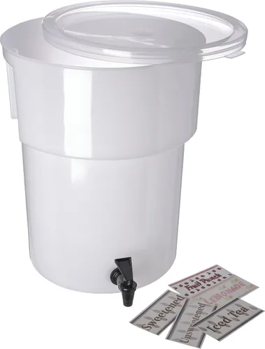 Miniatura 8 de Carlisle FoodService Products Dispensador redondo de bebidas Dispensador de bebidas con espita para catering, plástico, 3 galones, transparente