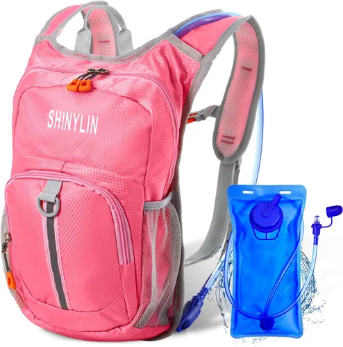 Miniatura 8 de Shinylin Mochila de Hidratación para Niños con Vejiga de Agua de 1.5L Mochila de Senderismo Ligera para Niños o Niñas Niños Ciclismo Escalada Correr