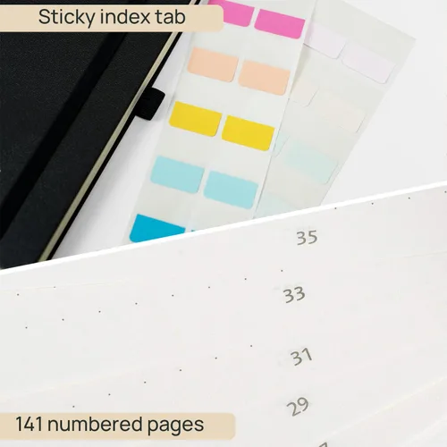 Miniatura 5 de POPRUN - Cuaderno de notas con espiral y puntos, diario A5 de 5.75" x 8.25", papel grueso de 120 gsm, 141 páginas numeradas, tapa dura para hombres