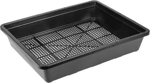 Miniatura 5 de SINJEUN Paquete de 15 bandejas de malla para principiantes, bandeja de plástico de 15 x 12 pulgadas, bandejas de germinación de plantas de malla