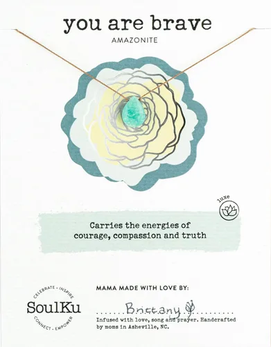 SoulKu Luxe Inspirational Necklace, Empowerment Jewelry, Handcrafted Necklace For Women, Gift For Mom, 2" Extender With Lobster Clasp, 16" Nylon Cord