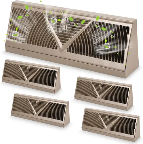 Miniatura 15 de Yaocom Paquete de 2 Rejillas de Registro de Zócalo Tamaño de Abertura de Conducto de 15 Pulgadas Cubiertas de Ventilación para Difusor de Piso
