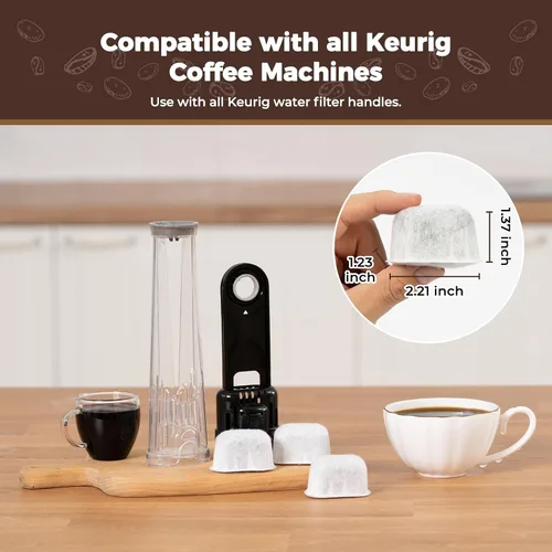 Miniatura 2 de Paquete de 12 repuestos de filtros de agua de carbón vegetal, para cafeteras Keurig.