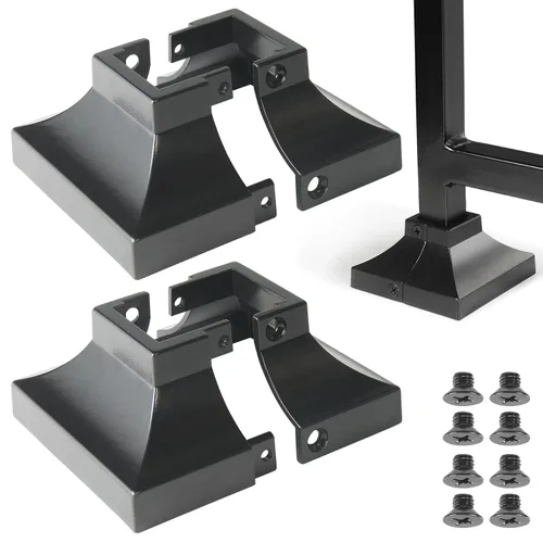 Miniatura 12 de Paquete de 4 cubiertas de base de poste de cubierta de aleación de aluminio (base de poste de 1 x 1 pulgada x 3.35 pulgadas), para pasamanos, Blanco