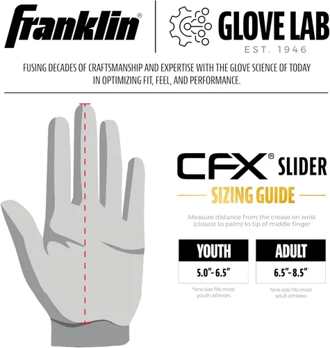 Miniatura 7 de Franklin Sports MLB Guante deslizante de béisbol y sóftbol - CFX PRT Guantes de baserunning deslizantes protectores para adultos y jóvenes - Guante