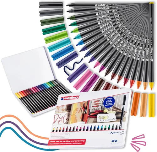 edding 1300 Colourpen - Juego de 20 puntas finas (20 unidades)
