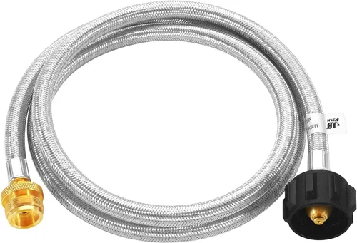 Miniatura 7 de GGC Manguera adaptadora de propano trenzada de acero inoxidable de 4 pies, convertidor de 1 lb a 20 lb para tanque QCC1/tipo 1 LP a parrilla