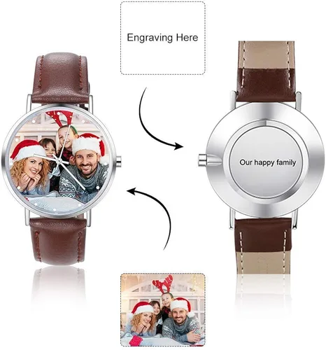 Miniatura 6 de Regalo del Día del Padre, relojes con foto personalizados para hombres, reloj impermeable para papá, regalos personalizados para padre, marido