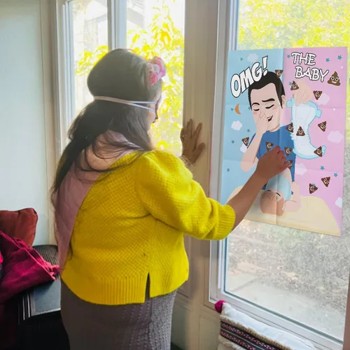 Miniatura 7 de PARTYLOUD Pin The Sticker en el pañal, juegos de baby shower, divertidos juegos de baby shower, actividades temáticas de pañales, juegos de fiesta