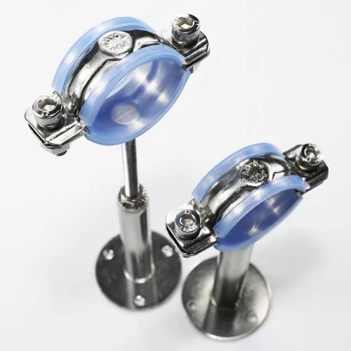 Miniatura 5 de AKIHISA Soporte de tubo de montaje en techo de 1-37/64 pulgadas, paquete de 2 ganchos ajustables de acero inoxidable 304 con anillo dividido