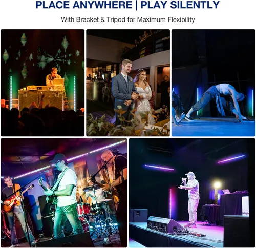 Miniatura 6 de Barra de luz de lavado de escenario para DJs: luces de lavado de pared RGBW de 120W con LED de fondo RGB - Control remoto IR APP y control DMX