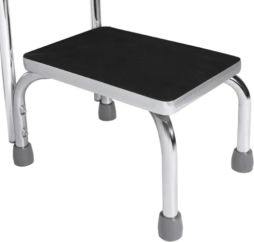 Miniatura 5 de Vaunn Taburete médico con asa y plataforma de goma antideslizante, taburete ligero y resistente para niños, adultos y personas mayores, cromado