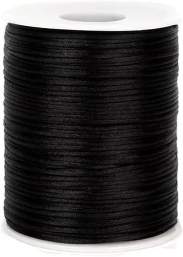 Miniatura 11 de 2.0 mm x 110 yardas de cordón de satén de nailon para abalorios, hilo trenzado para nudos chinos, rattail, macramé, pulseras, collares, fabricación
