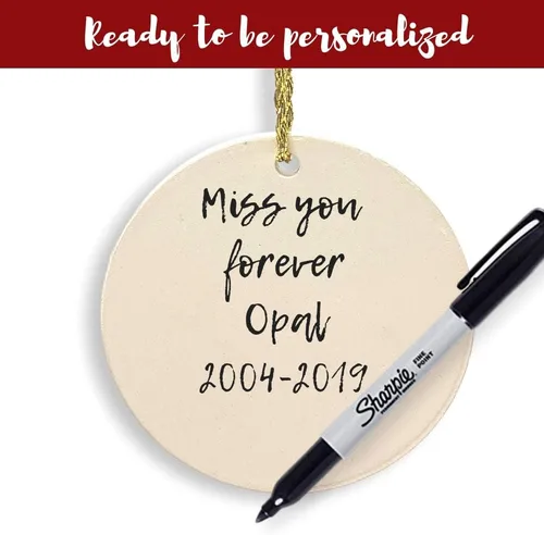 Miniatura 2 de Adorno de Navidad conmemorativo para mascotas, recuerdo de simpatía por la pérdida de una mascota, "No Longer by My Side Forever in My Heart" - 2