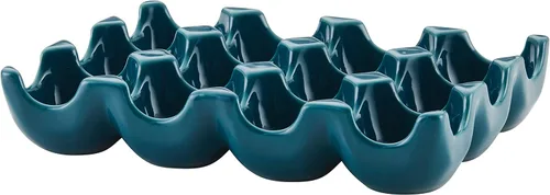 Miniatura 16 de Rachael Ray Bandeja/Soporte para huevos de cerámica de esmalte sólido, 12 tazas, gris oscuro