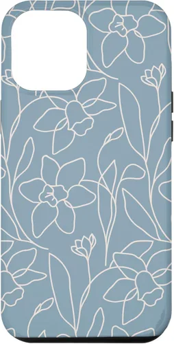 Miniatura 26 de Poppy Flower Line Art Modern Leaves Boho Light Blue Case for iPhone 17