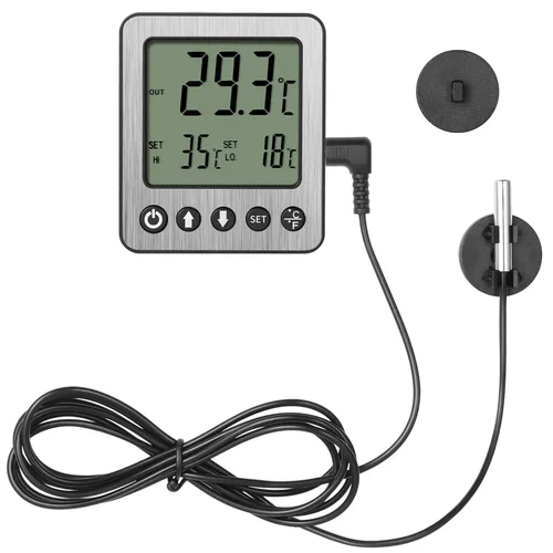 Miniatura 9 de Termómetro para refrigerador, alarma de congelador, termómetro digital para congelador con sensor adicional, alarma de alta y baja temperatura