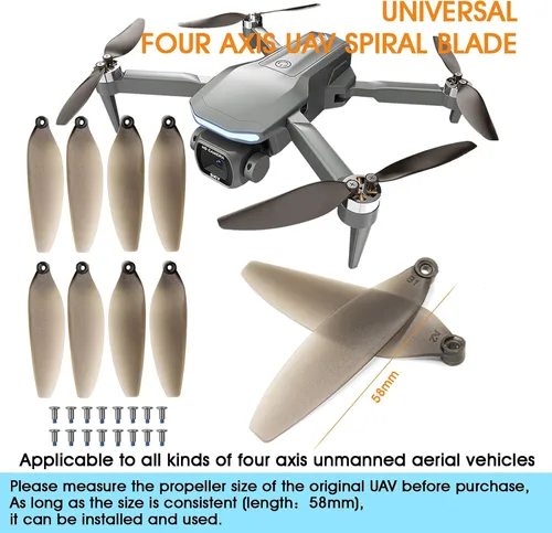Miniatura 4 de Hélices universales de 2.283 in/2.28 pulgadas para modelos E88, E25, K911, S115, S119, A17, S132, F167, X28, X26, L106, accesorios de repuesto