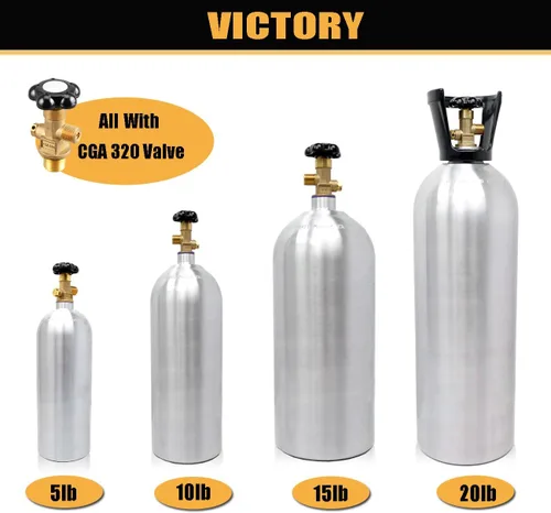 Miniatura 5 de Victory Cilindro de aluminio del tanque de CO2 de 20lb con la válvula CGA320