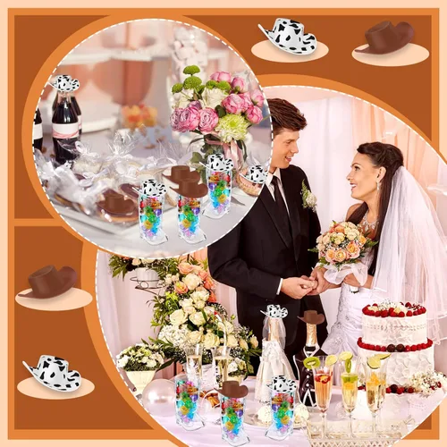 Miniatura 5 de Sawysine Juego de 24 vasos de cristal para botas de vaquero, sombrero de vaquera occidental y gafas de botas de vaquero de plástico, sombrero