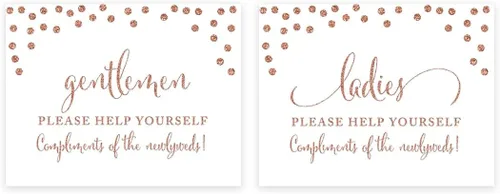 Miniatura 39 de Andaz Press Letreros de fiesta de boda, purpurina sintética de oro rosa, 8.5 x 11 pulgadas, resalta tu versículo bíblico favorito para el nuevo Sr.