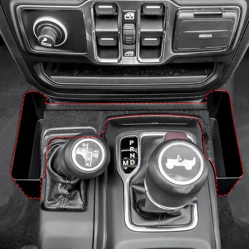 Miniatura 5 de Caja de almacenamiento organizadora de consola central de 4 piezas para Jeep Wrangler JL JLU y Gladiator JT, organizador de bandeja de consola