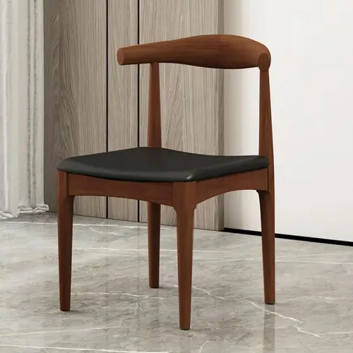 Miniatura 6 de Ytaoka Juego de 2 sillas de comedor de madera maciza, sillas de comedor de mediados de siglo, sillas tapizadas de piel sintética con respaldo