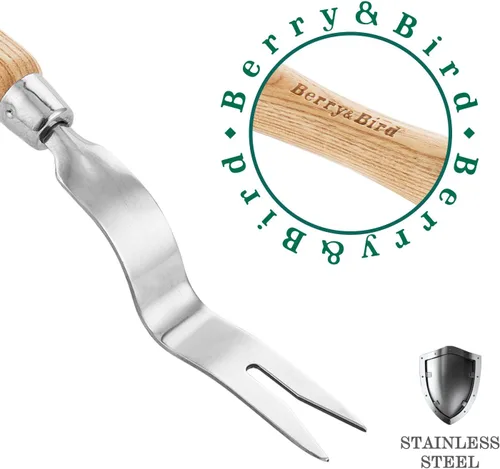 Miniatura 7 de Pala de mano para jardín de Berry&Bird, acero inoxidable, resistente, para mujeres, herramienta de jardinería con mango ergonómico y cabeza de metal