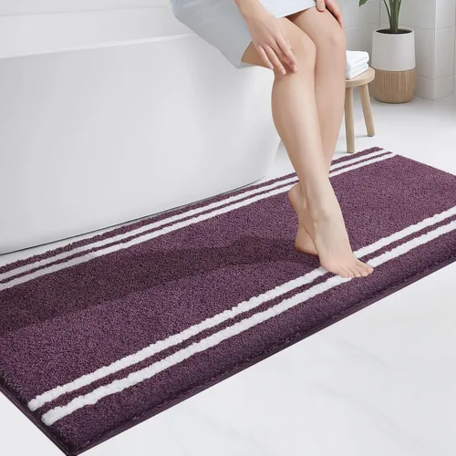 Miniatura 7 de PURRUGS Alfombra de baño antideslizante, lavable a máquina, 20 x 24 pulgadas, en forma de U, súper absorbente y de secado rápido, tapete de baño