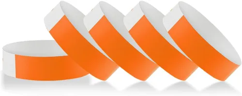 Miniatura 8 de 500 piezas de pulseras, pulseras de papel para eventos, pulseras adhesivas de colores, pulseras desechables, pulseras VIP para fiestas (rojo)