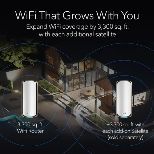 Miniatura 5 de NETGEAR Orbi Serie 970 Router WiFi 7 de cuatro bandas (RBE971S), características de seguridad, cubre 3,300 pies cuadrados, 200 dispositivos, puerto