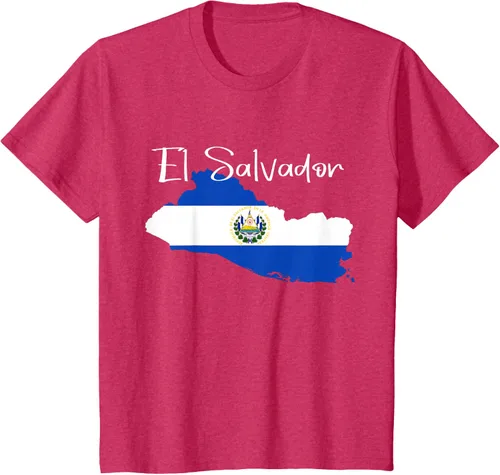 Miniatura 71 de Camiseta con la bandera de El Salvador, mapa de El Salvador, camiseta de Salvador para mujer