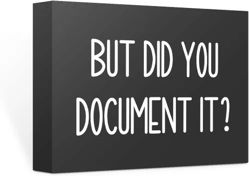 Miniatura 7 de mmiishe Letrero decorativo de madera con texto en inglés «But Did You Document It» para oficina, caja de madera para oficina, letrero cuadrado Negro