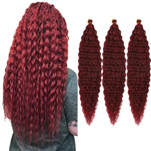 Miniatura 14 de 3 trenzas de ganchillo Passion Twist, cabello sintético preseparado para trenzar de 14 pulgadas, 3 paquetes de cabello trenzado pretrenzado