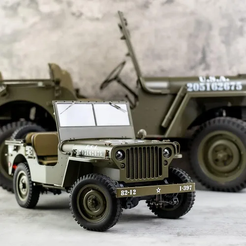 Miniatura 6 de FMS RocHobby - Vehículo RC 1/12 1941 MB Scaler Willys Jeep Control Remoto Crawler Camión Militar 4x4 Todoterreno con Transmisor, Batería y Cargador