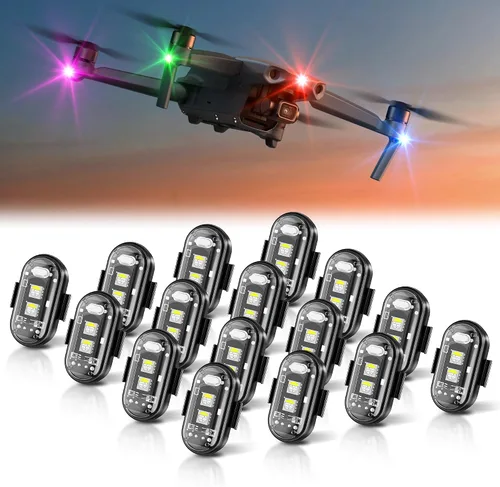 Miniatura 9 de Luces estroboscópicas LED inalámbricas, control remoto, 8 colores, carga USB, impermeables, luces de advertencia de emergencia anticolisión