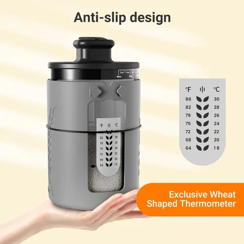 Miniatura 7 de Tarro personalizado de masa madre de vidrio de 34 oz con tapa con ventilación – Nombre y fecha personalizados – Tarro grande de vidrio de 34 oz