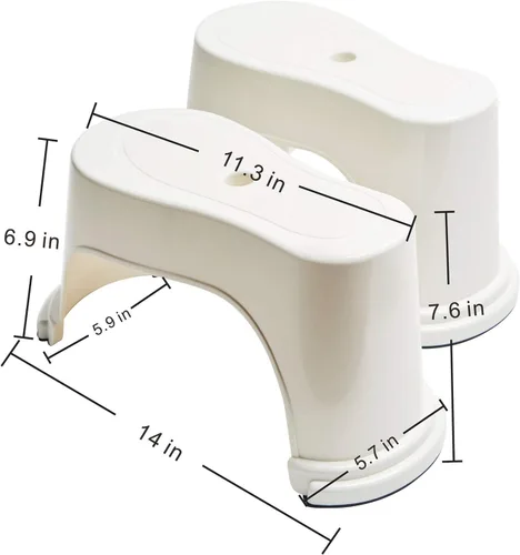 Miniatura 7 de EVRON Taburete de inodoro de 7 pulgadas para adultos, reposapiés movibles separados divididos de dos piezas con posicionamiento flexible, diseño