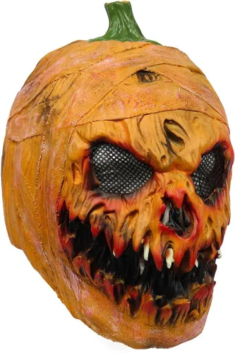 Miniatura 6 de Máscara espeluznante de calabaza de Halloween, novedosa máscara de látex para disfraz de Halloween
